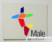 The male toilet sign at Biopolis buildings.