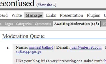 Oh no, it says I have 148 moderated comments!