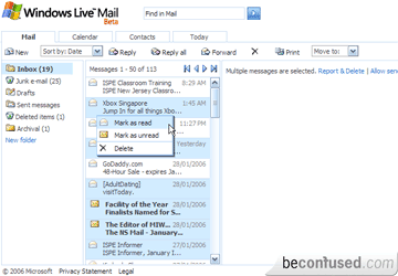 You can also select multiple emails and right click.