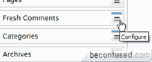 Click on the icon to configure Fresh Comments.