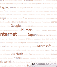 The //beconfused tag cloud.