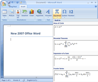 It's easier to place mathematical functions in Word now.