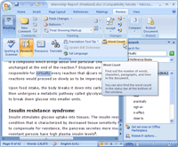 You can use the thesarus with Word. All the important tools are now clearly shown.
