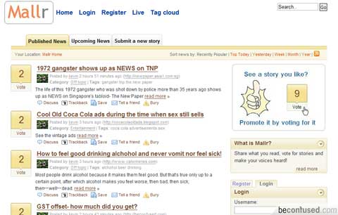 Screenshot of Mallr.