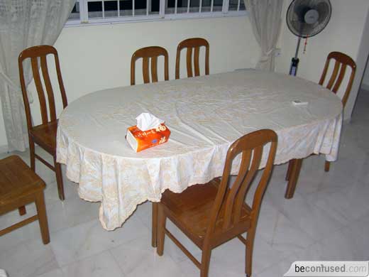 Our already emptied dining table.